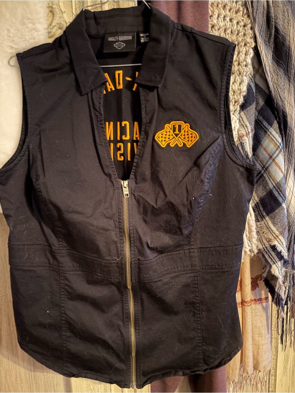 Harley-Davidson Black Jacket with Orange Embroidery